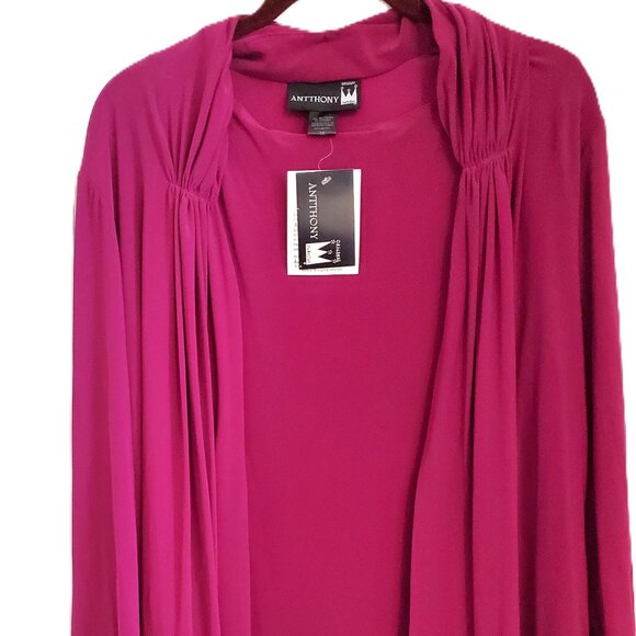 Antthony Original Women 2 piece top, Fushia, 1X - Picture 1 of 13